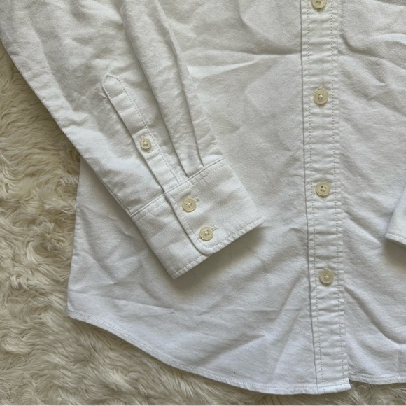 J. Crew Factory Top Petite Button-Up Oxford Shirt in Signature Fit White PXS NWT - Picture 7 of 11
